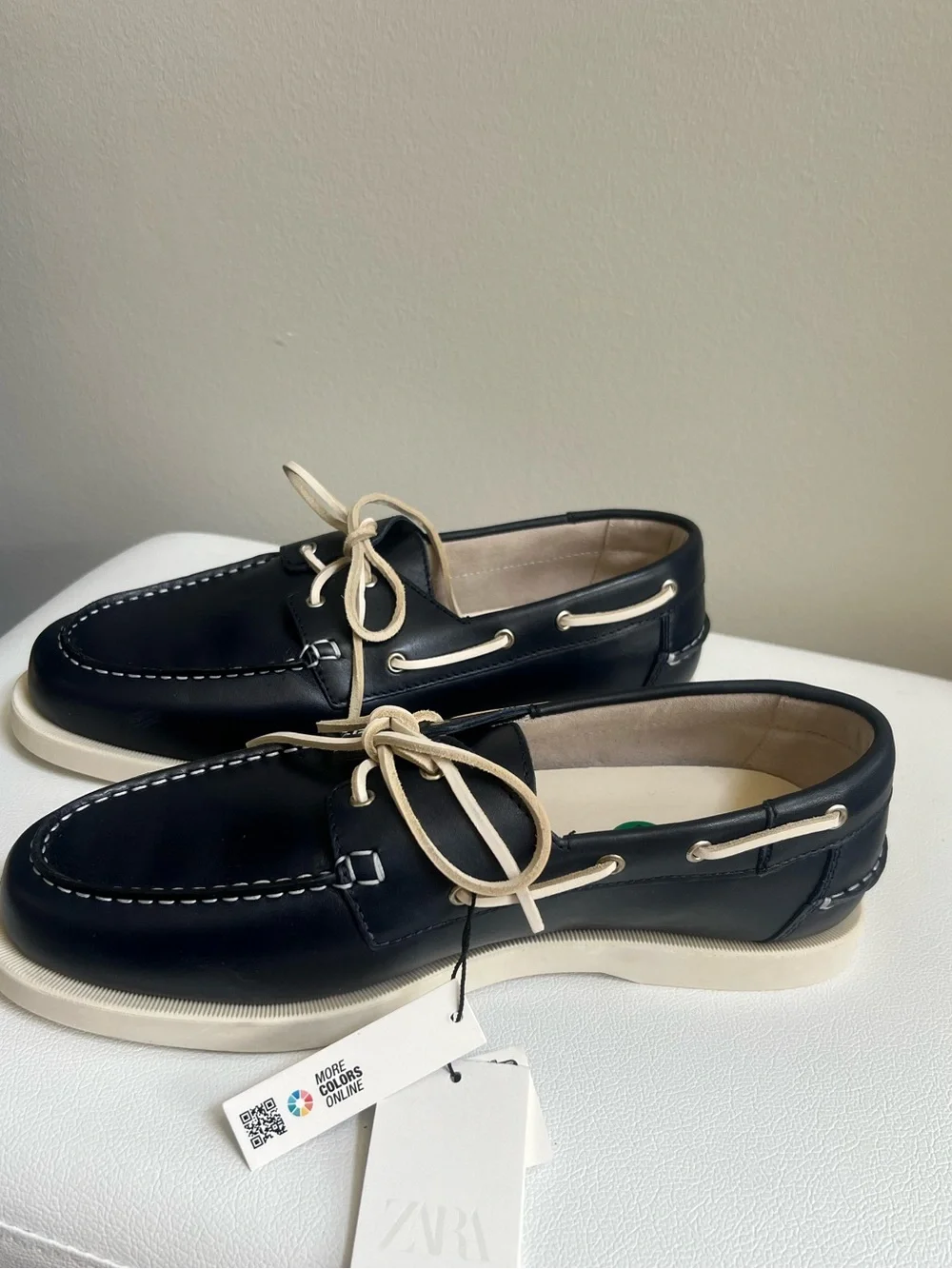 Zara navy leather